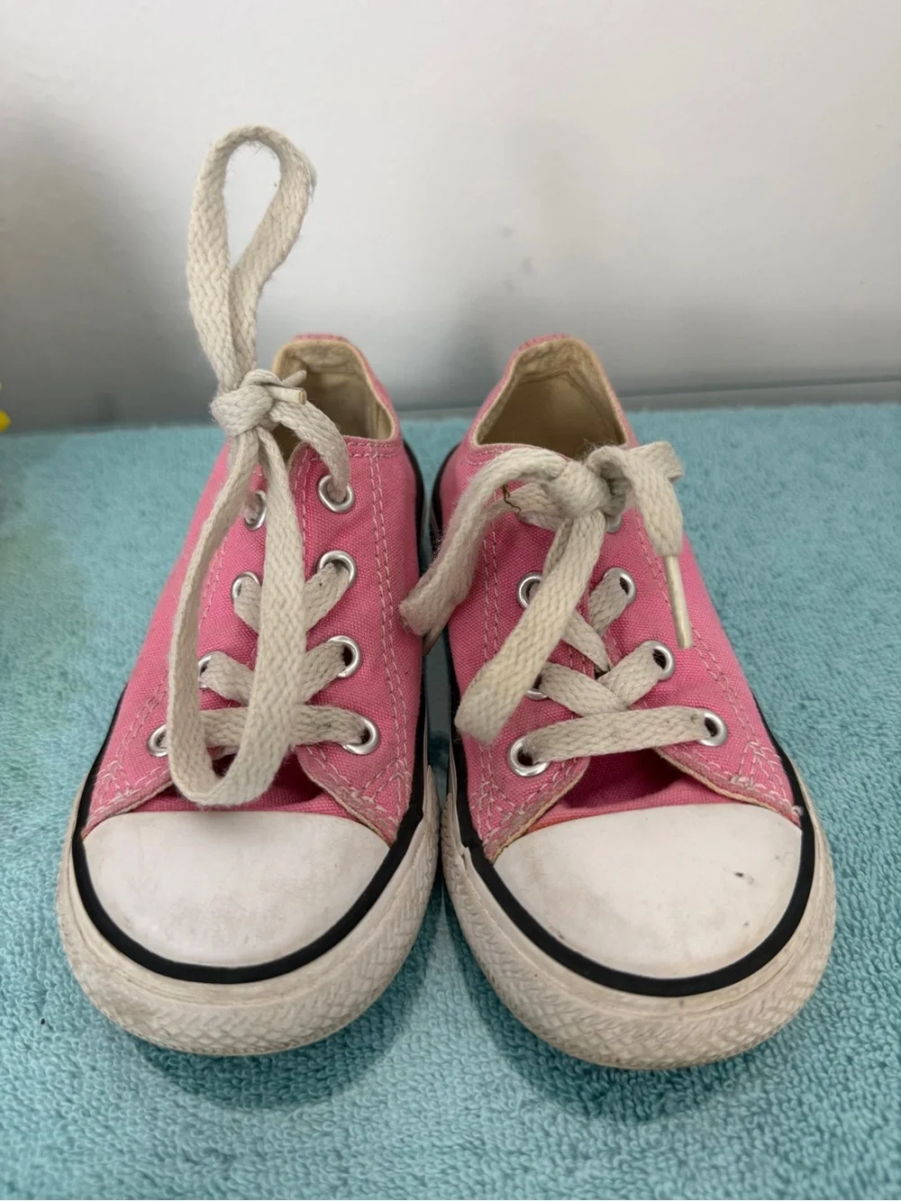 Converse Kids Pink Canvas Low-Top Sneakers with White Trim